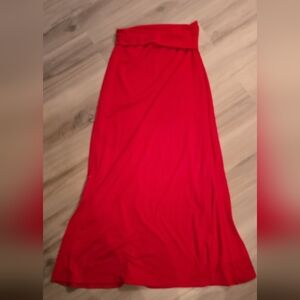 Lily White Vibrant Red Maxi Skirt